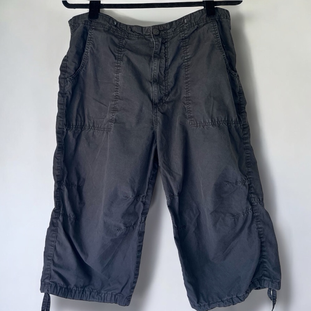 Men’s Daniel Hechter Black Cargo Capri Pants with Drawstring Hem